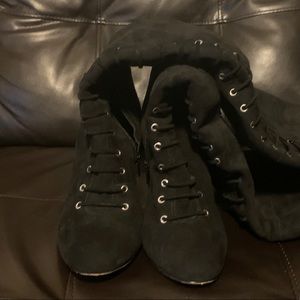 Vince Camuto Felana Black Suede Thigh Boots sz 10